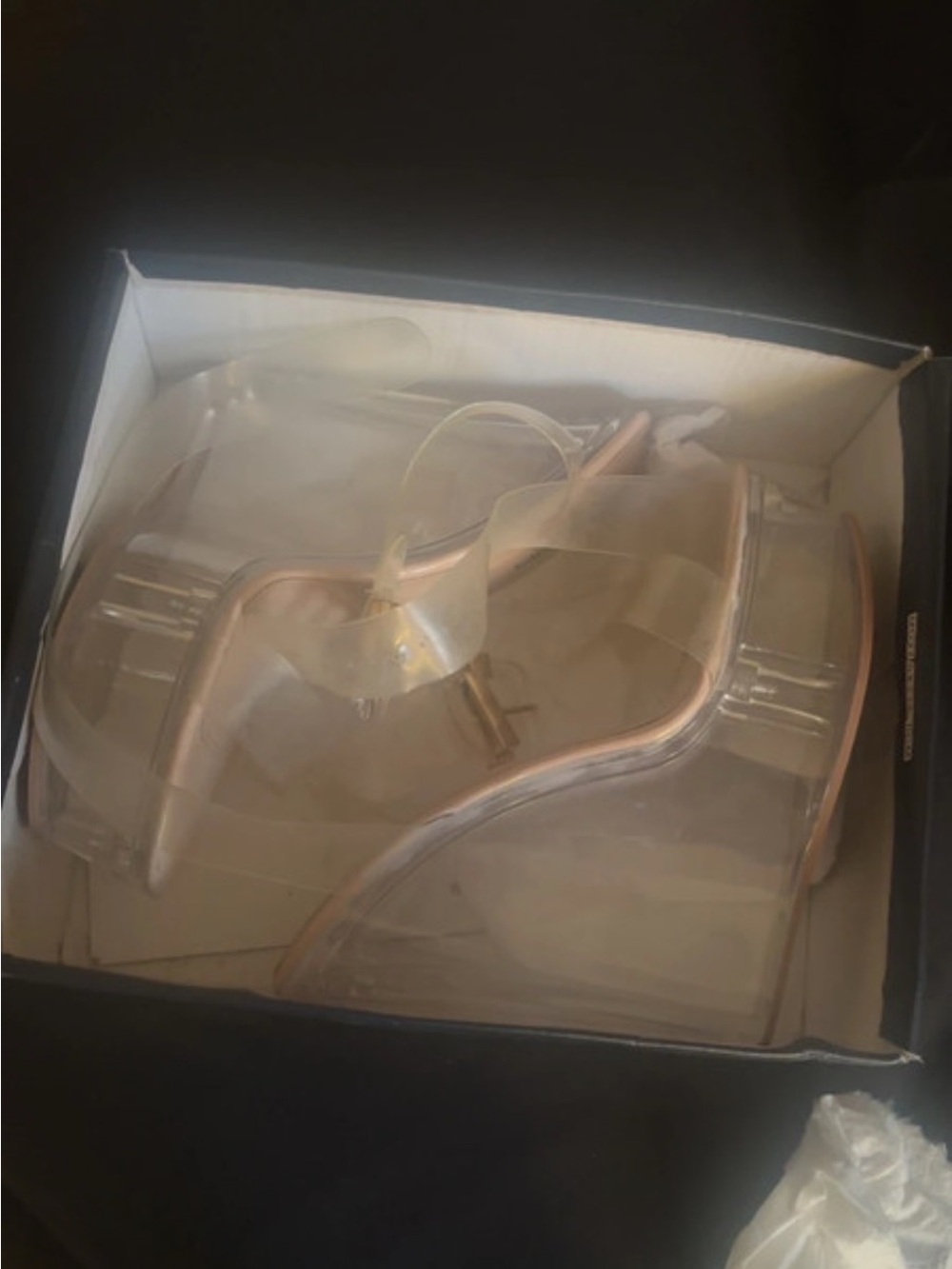 Fashion Nova Clear Lucite Heels with Rose Gold Trim